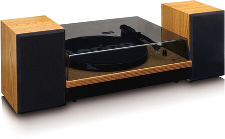 Lenco LS-300WD Plattenspieler mit ext. Lautsprechern (Holz) online kaufen  bei Netto