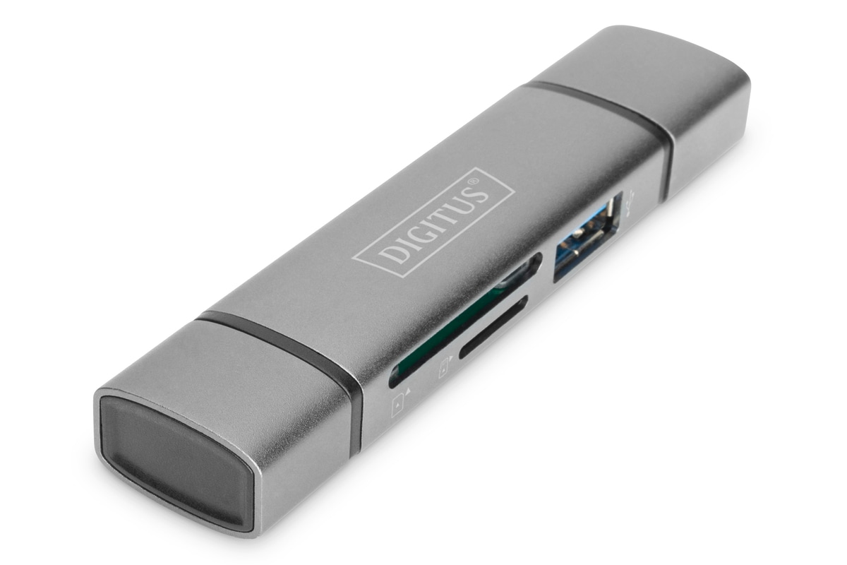 DIGITUS Dual Card Reader Hub USB-C&trade; / USB 3.0, OTG - Bild 1