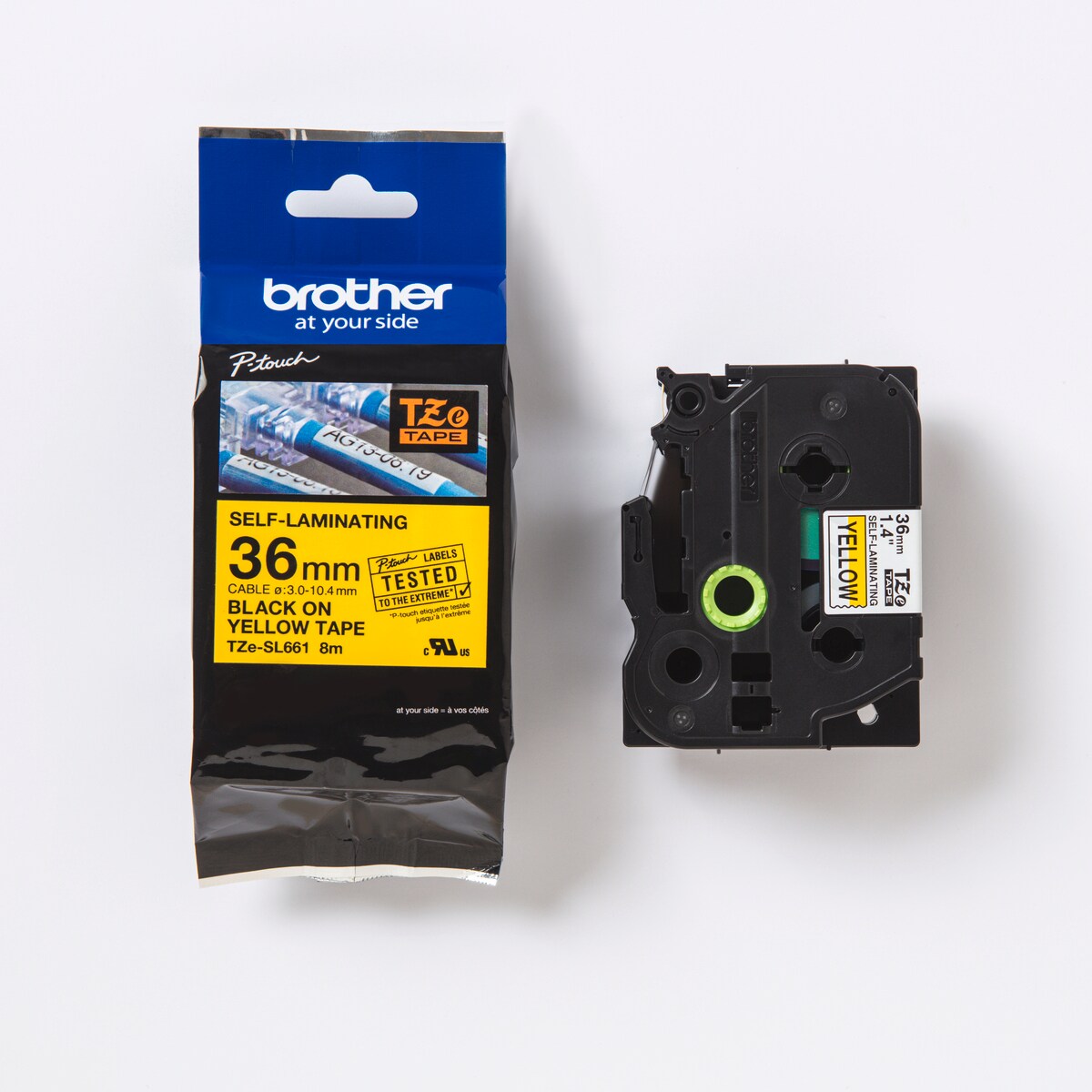 Brother TZe-SL661 gelb/schwarz, 36 mm, selbstlaminierend, 8 m | 04977766806466