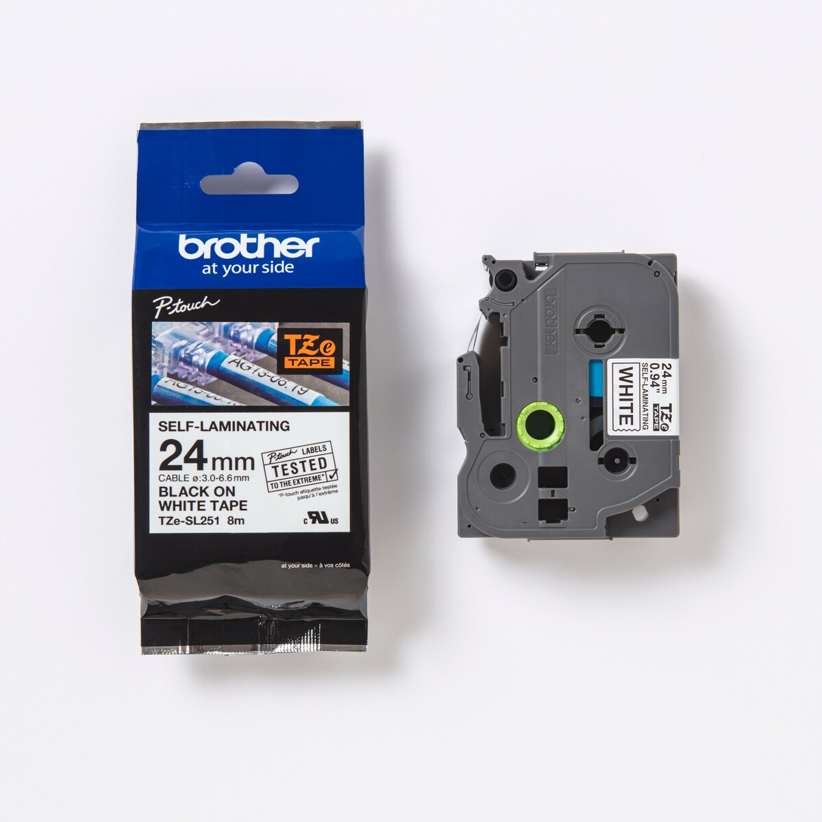 Brother TZe-SL251 weiß/schwarz, 24 mm, selbstlaminierend, 8 m | 04977766806404