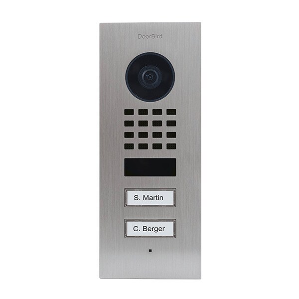 DoorBird D1102V IP Vid. T&uuml;rst. V4A Edels. 2Ruftasten Unterputz - Bild 1