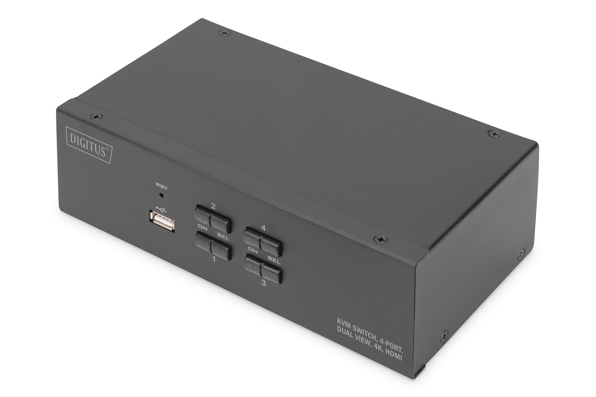 DIGITUS KVM-Switch, 4-Port, Dual-Display, 4K, HDMI&reg; - Bild 1