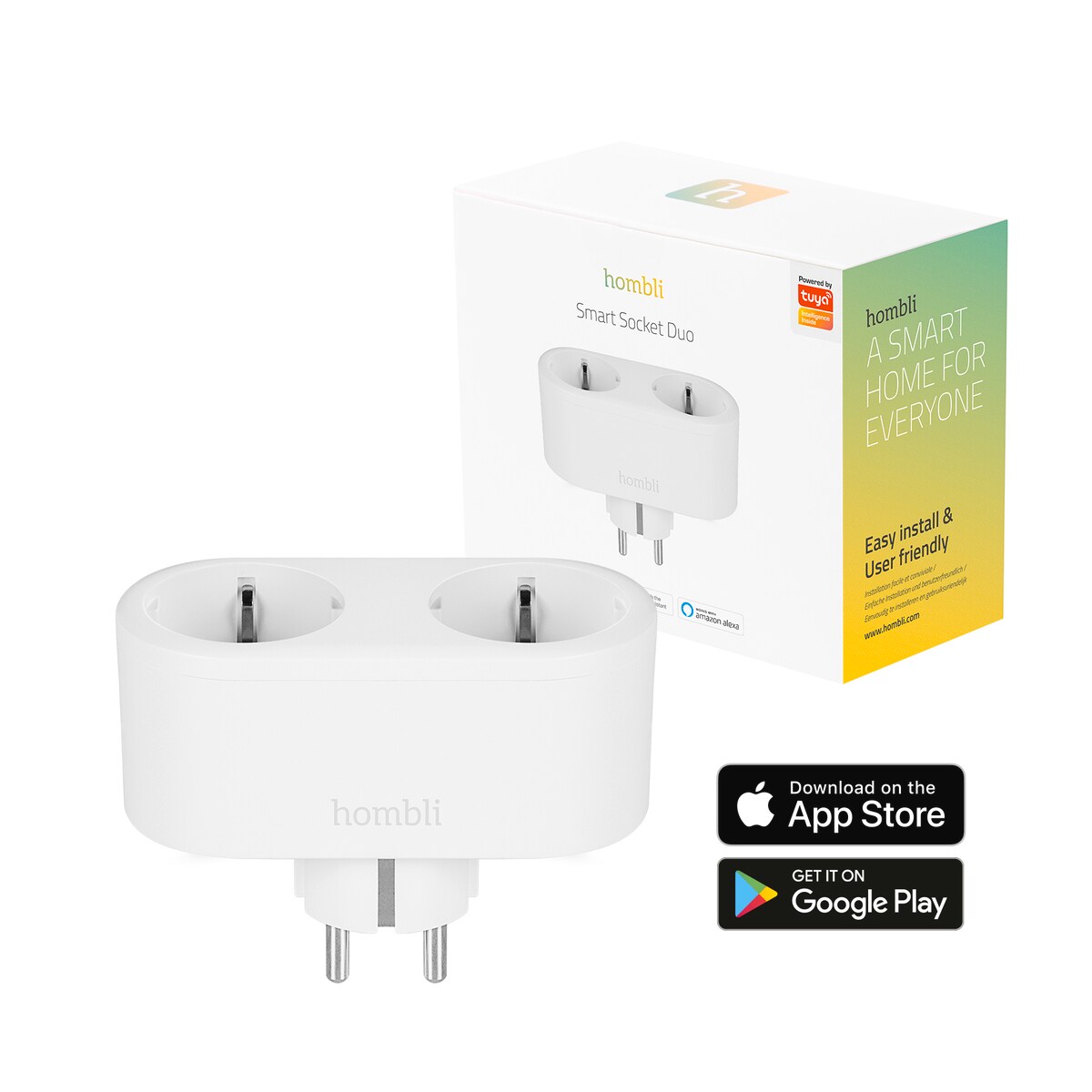 Hombli smarte zweifach Steckdose, wei&szlig; - Bild 1