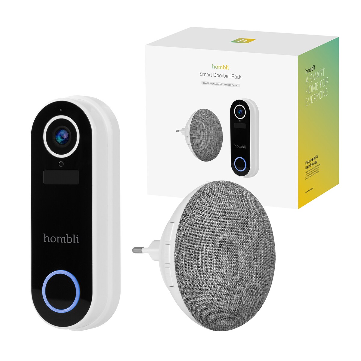 Hombli smarte Türklingel 2 (weiß) + Gong