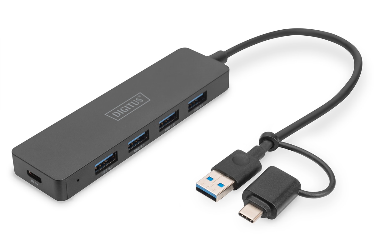DIGITUS USB 3.0 Hub 4-Port, Slim Line - Bild 1