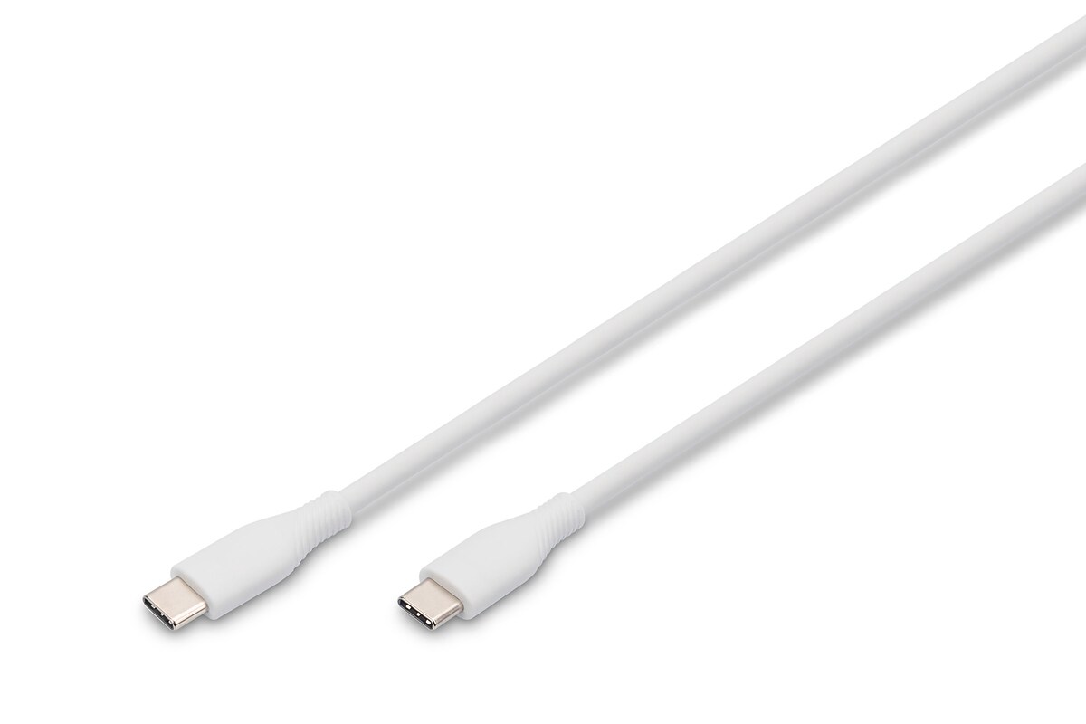 DIGITUS USB-C Silikon Anschlusskabel, 2m, wei&szlig; - Bild 1