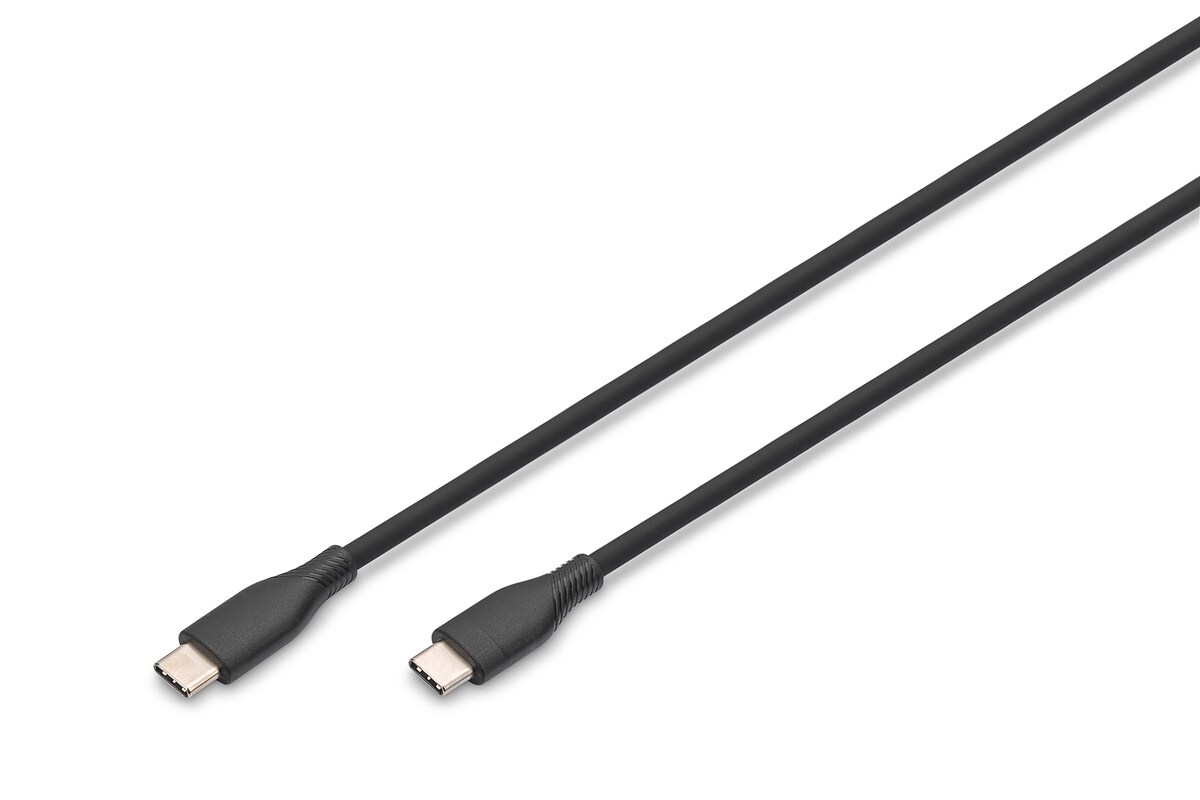 DIGITUS USB-C Silikon Anschlusskabel, 1m, schwarz - Bild 1