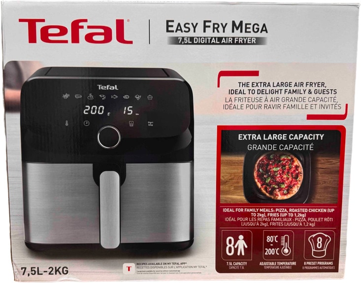 Tefal Easy Fry Mega Hei&szlig;luftfritteuse, 7,5l, EY855D - Bild 1