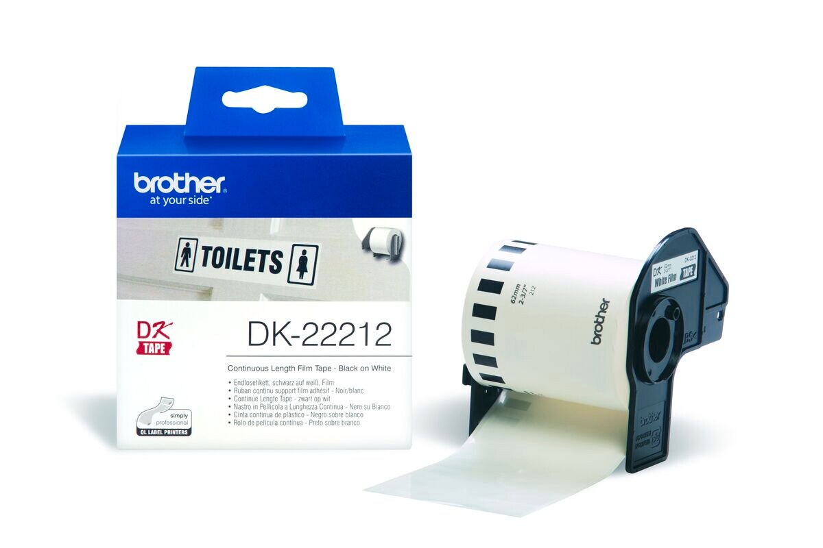 Brother Endlos-Etikettenfilm DK-22212 wei&szlig;, 62mm x 15,24m - Bild 1