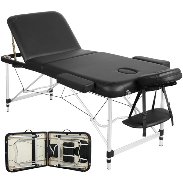 Yaheetech Massageliege mobile 3 Zonen Massagetisch Massagebank Massagebett Kosmetikliege Aluminiumfüvüe bis 250kg belastbar