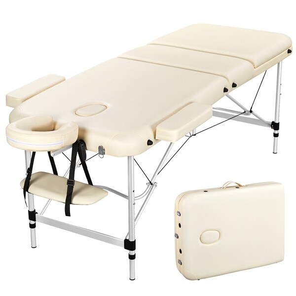 Yaheetech Massageliege 3 Zonen Massagetisch Massagebank Massagebett Kosmetikliege klappbar höhenverstellbare Aluminiumfüvüe bis 250kg belastbar