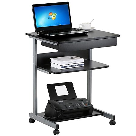 Yaheetech Computertisch Schreibtisch flexible PC Tisch mit Schublade und 4 Rollen, 56 x 51 x 79 cm - Bild 1