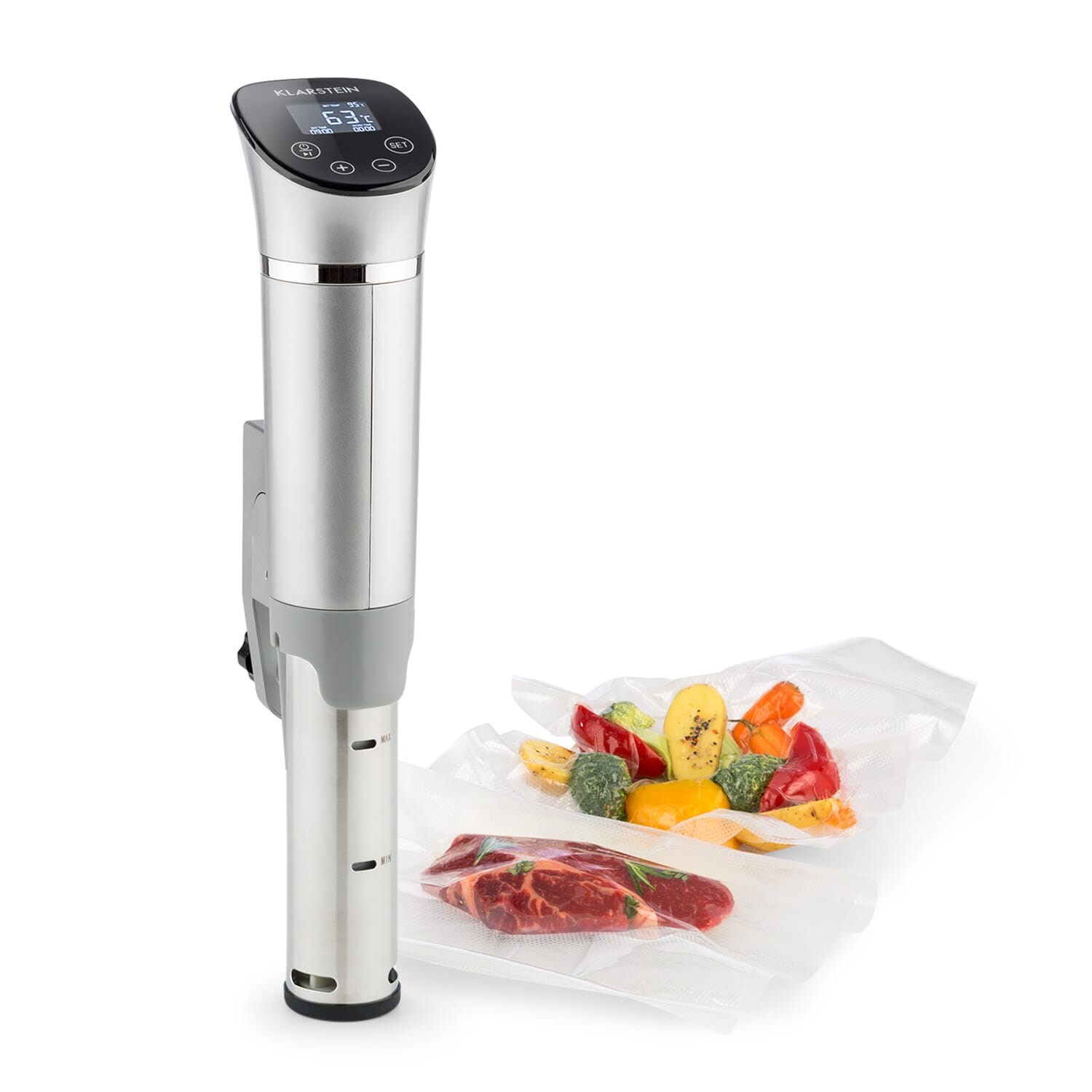 Quickstick Flex 1300W 3D Circulating 0-95 °C IPX7 Timer silber Silber