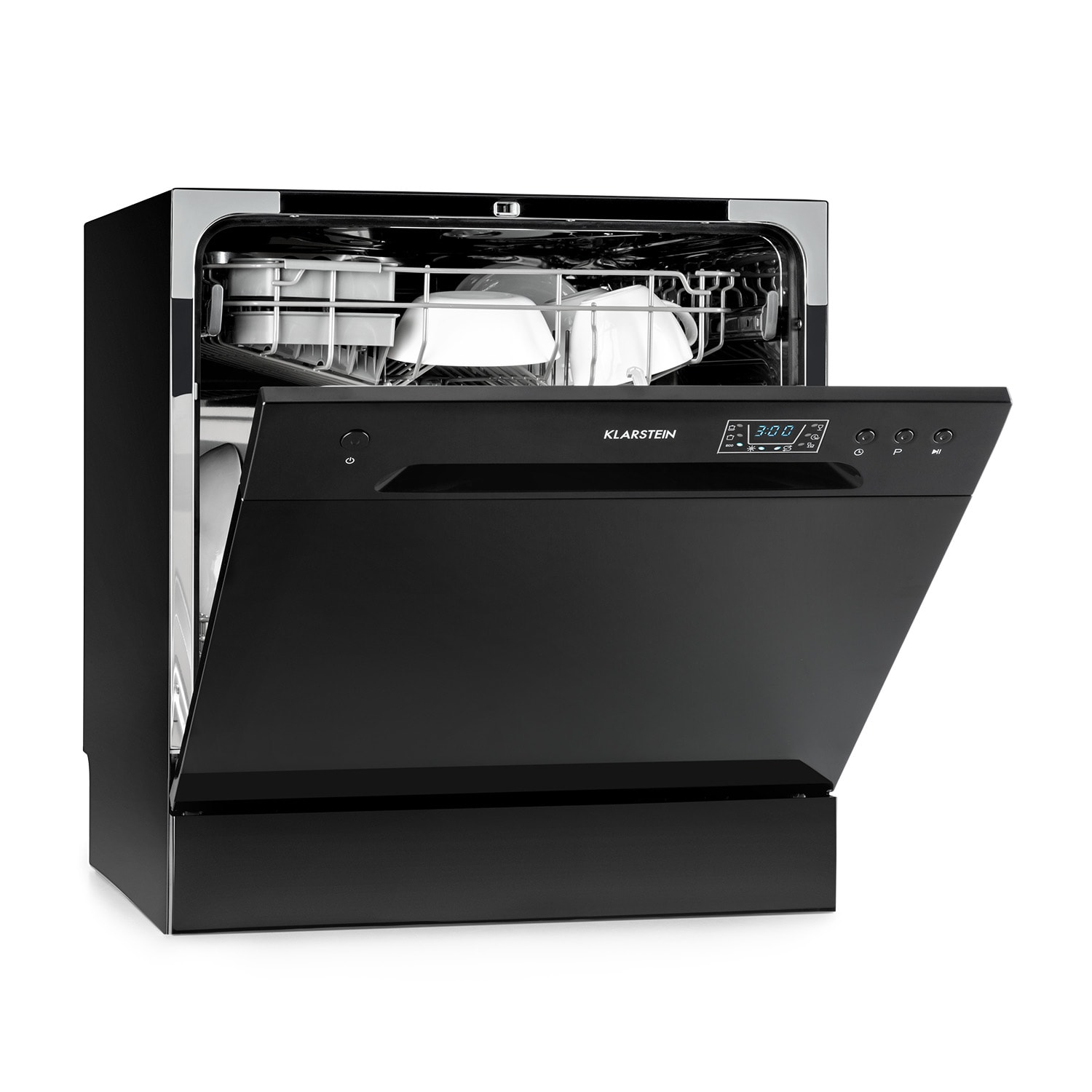 Amazonia 8 Geschirrsp&uuml;lmaschine 1620 Watt f&uuml;r 8 Ma&szlig;gedecke 49 dB Aquastop Schwarz - Bild 1