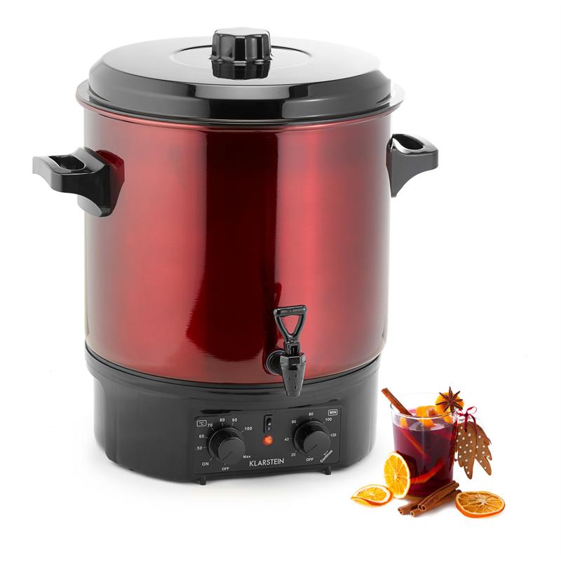 Biggie Einkochautomat Edelstahl 27 Liter 2000W Timer rot - Bild 1