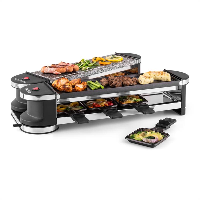 Tenderloin 50/50 Raclette-Grill 1200W 8 Personen Naturstein & Grill 8 Raclette Pf&auml;nnchen - Bild 1