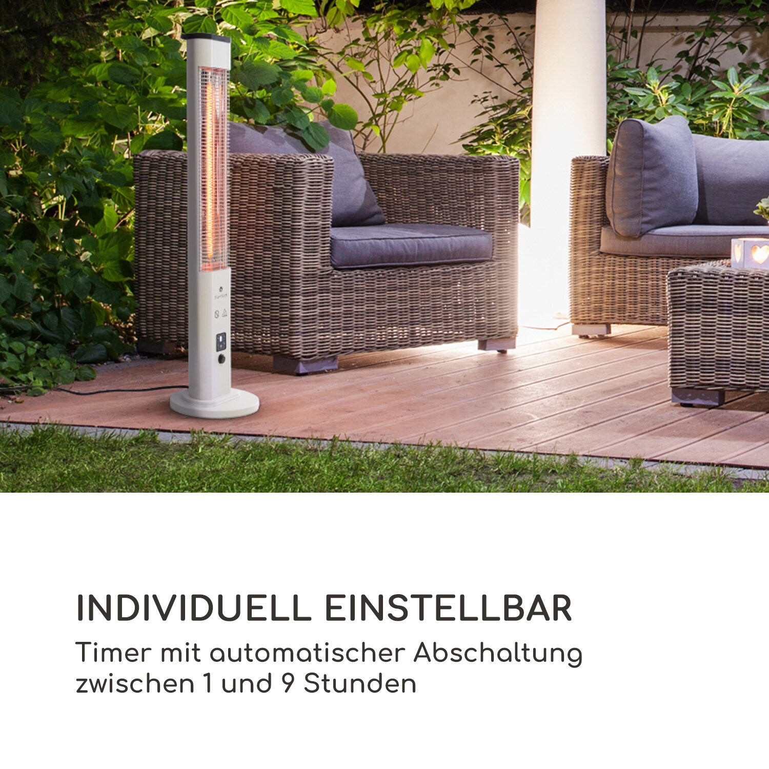 Heat Guru Plus Outdoor Heizstrahler 1200W 3 Heizstufen Fernbedienung