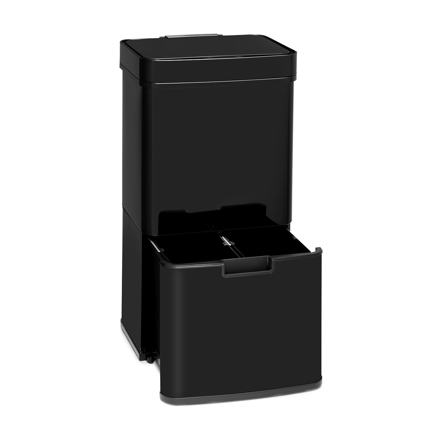 Touchless Black Stainless Steel Müllsammler Sensor 72L 4 Behälter ABS / PP / Edelstahl schwarz | 04060656231315