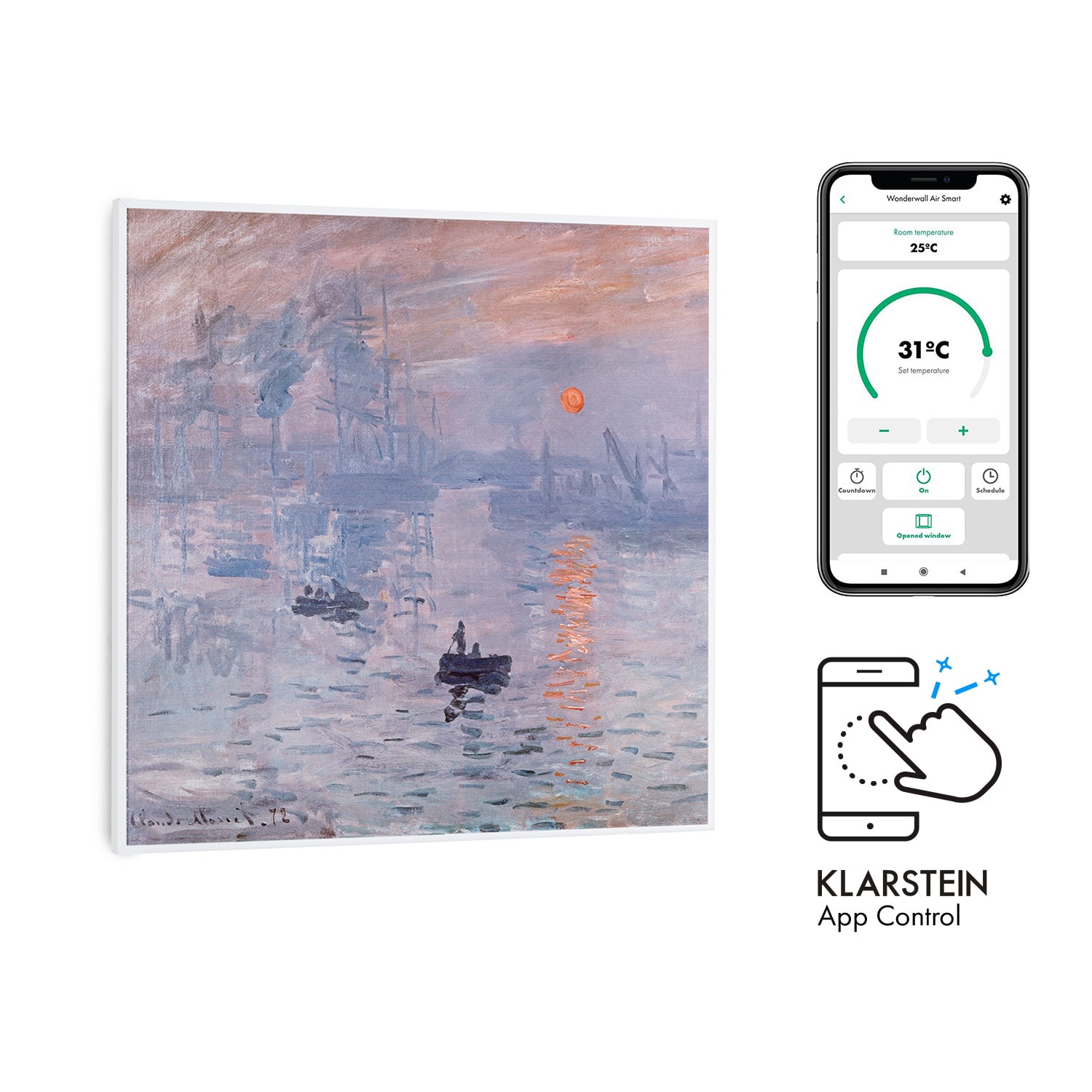 Wonderwall Air Art Smart Infrarotheizung 60x60cm 350W Wand App - Bild 1