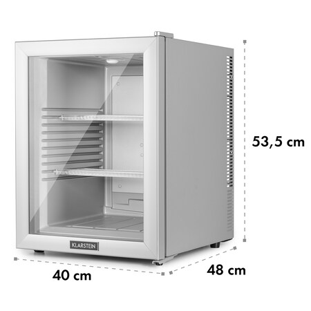 KLARSTEIN Brooklyn 42 Mini-Kühlschrank (F, 53,5 cm hoch, Schwarz)