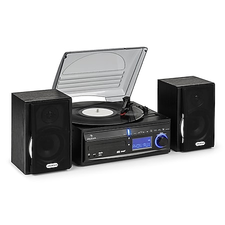 DS-2 Stereoanlage Plattenspieler CD MP3-Recorder USB AUX-In UKW/MW Boxen - Bild 1