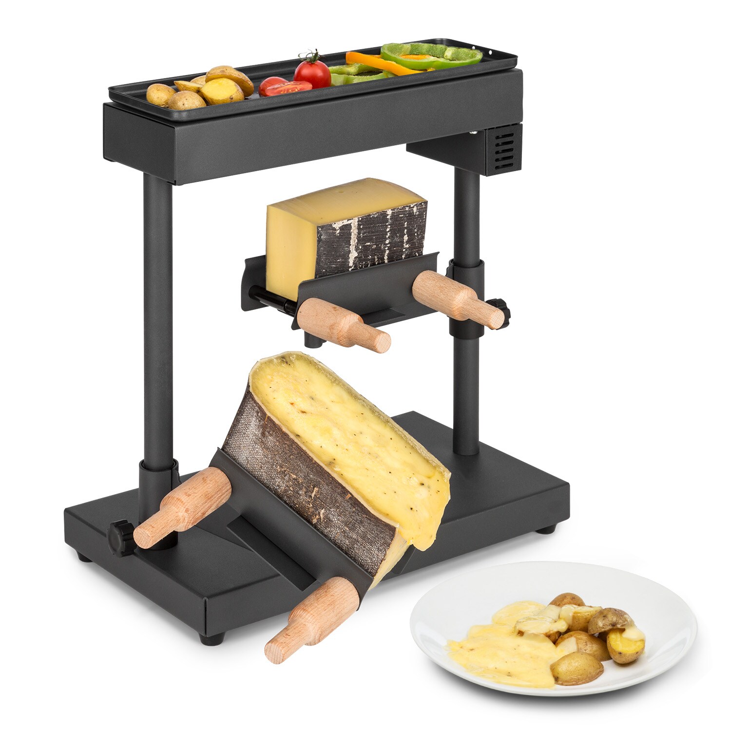 Appenzell XL Raclette mit Grill 600 W Thermostat 2 K&auml;setr&auml;ger - Bild 1