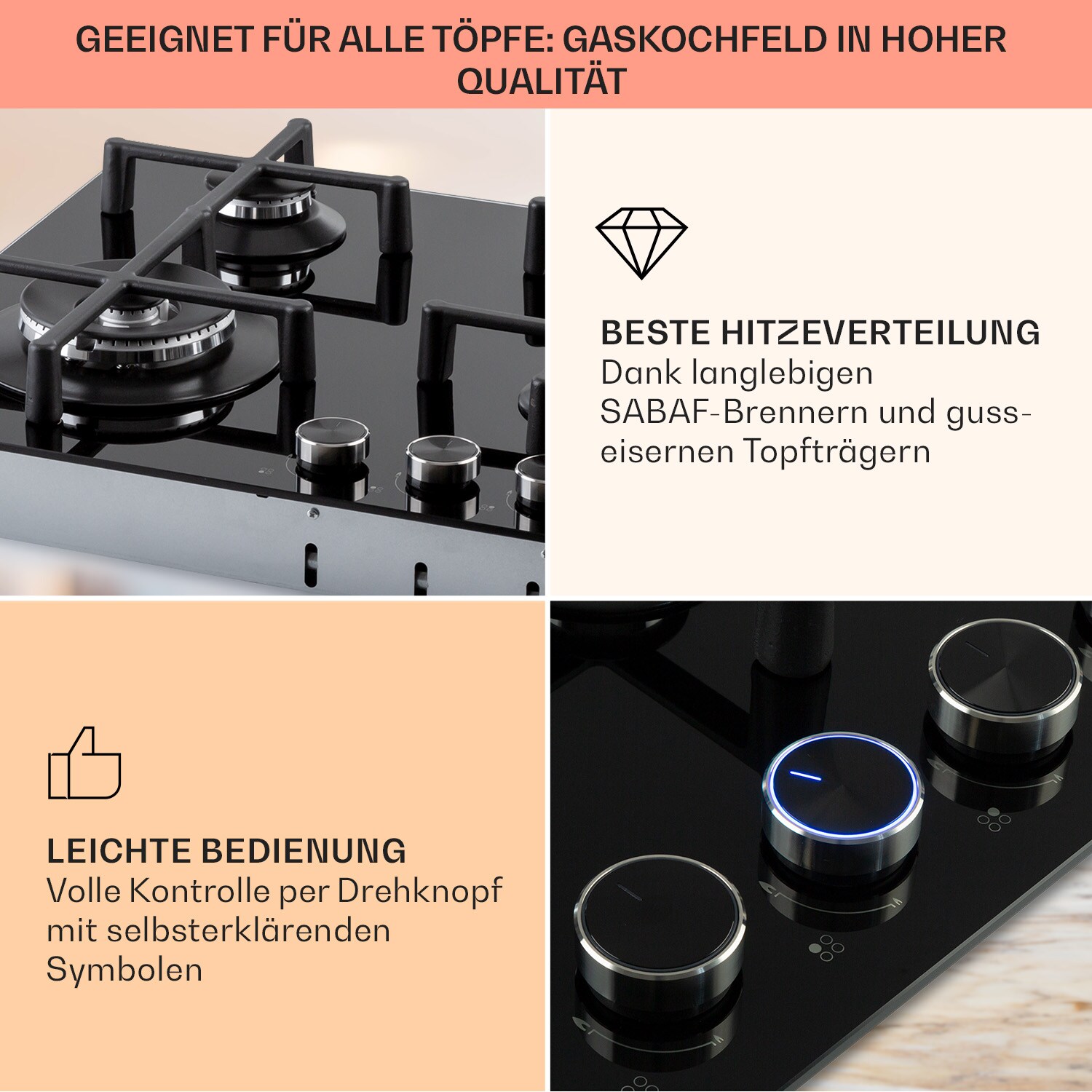 BSD Brennerkopf Nr. 4 Für Gaskochfeld – Ersatzteil Aus EU-Produktion, Passend Für Verschiedene Gasherd-Marken Brennerkopf Gasherd Nr.4