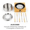 Bambus Fondue Edelstahl-Topf 800W online kaufen bei Netto
