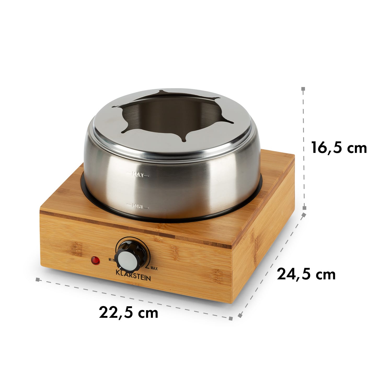 Bambus Fondue Edelstahl-Topf 800W online kaufen bei Netto