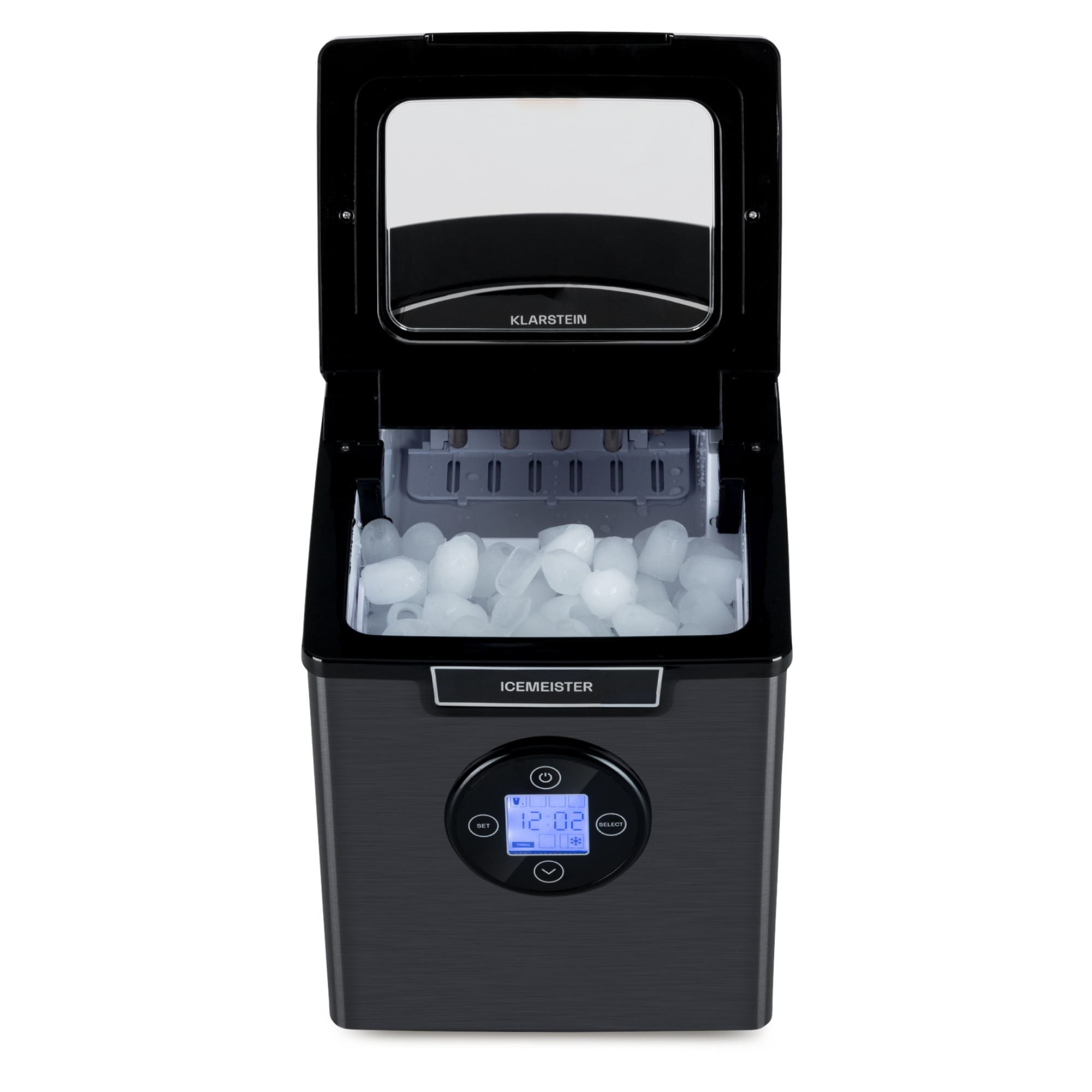 Icemeister 2G Eisw&uuml;rfelmaschine 12kg/24h LC-Display Edelstahl Dunkelgrau - Bild 1