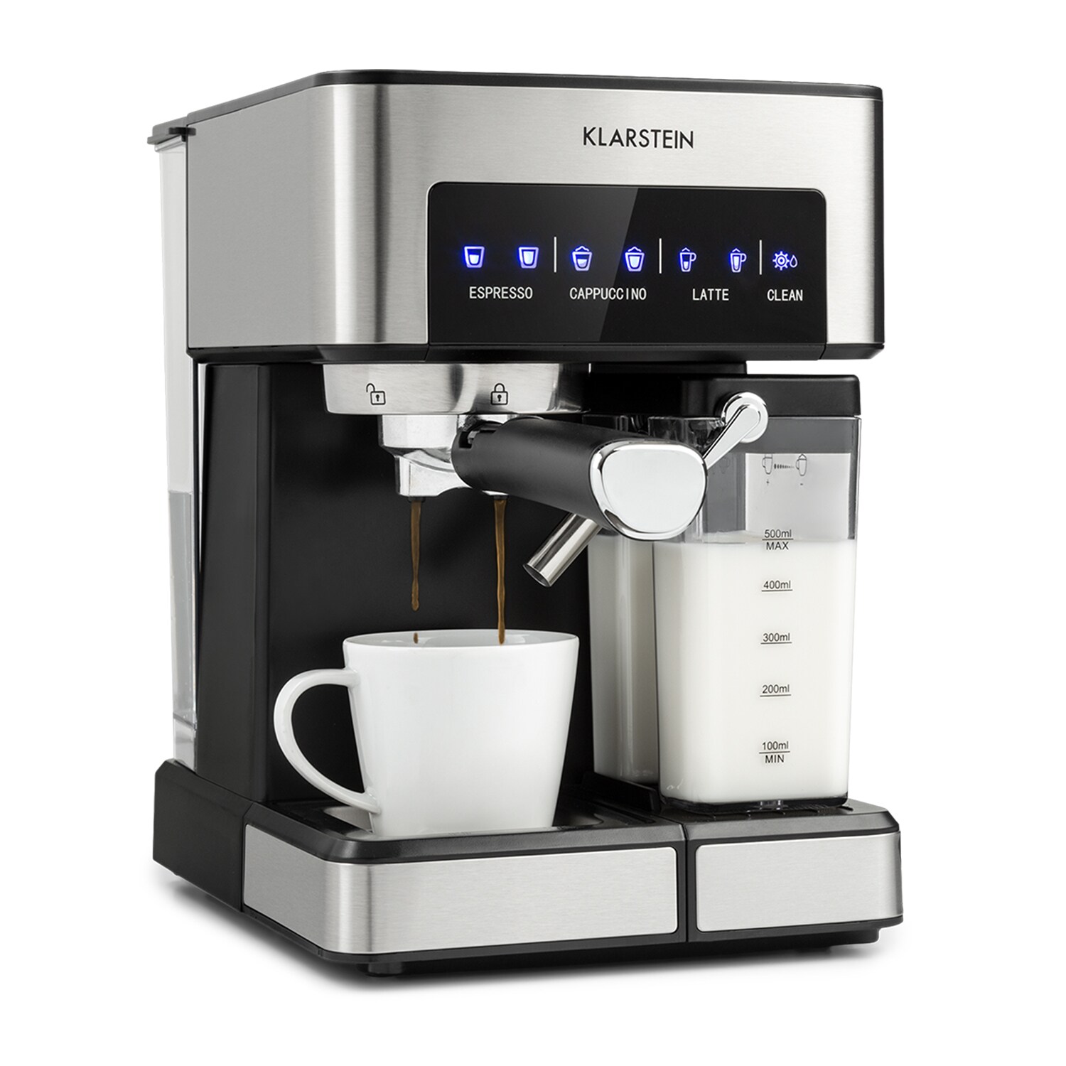 Arabica Comfort Siebträgermaschine 1350W 20 Bar  Touch-Bedienfeld