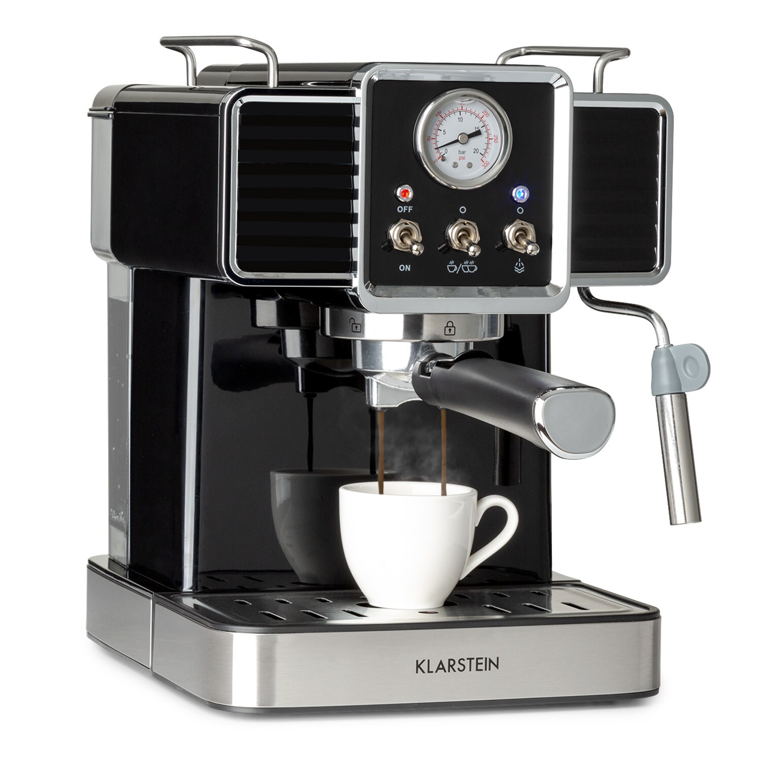 Gusto Classico Espressomaker 1350 Watt 20 Bar Druck 1,5 Liter Schwarz | 04060656448577