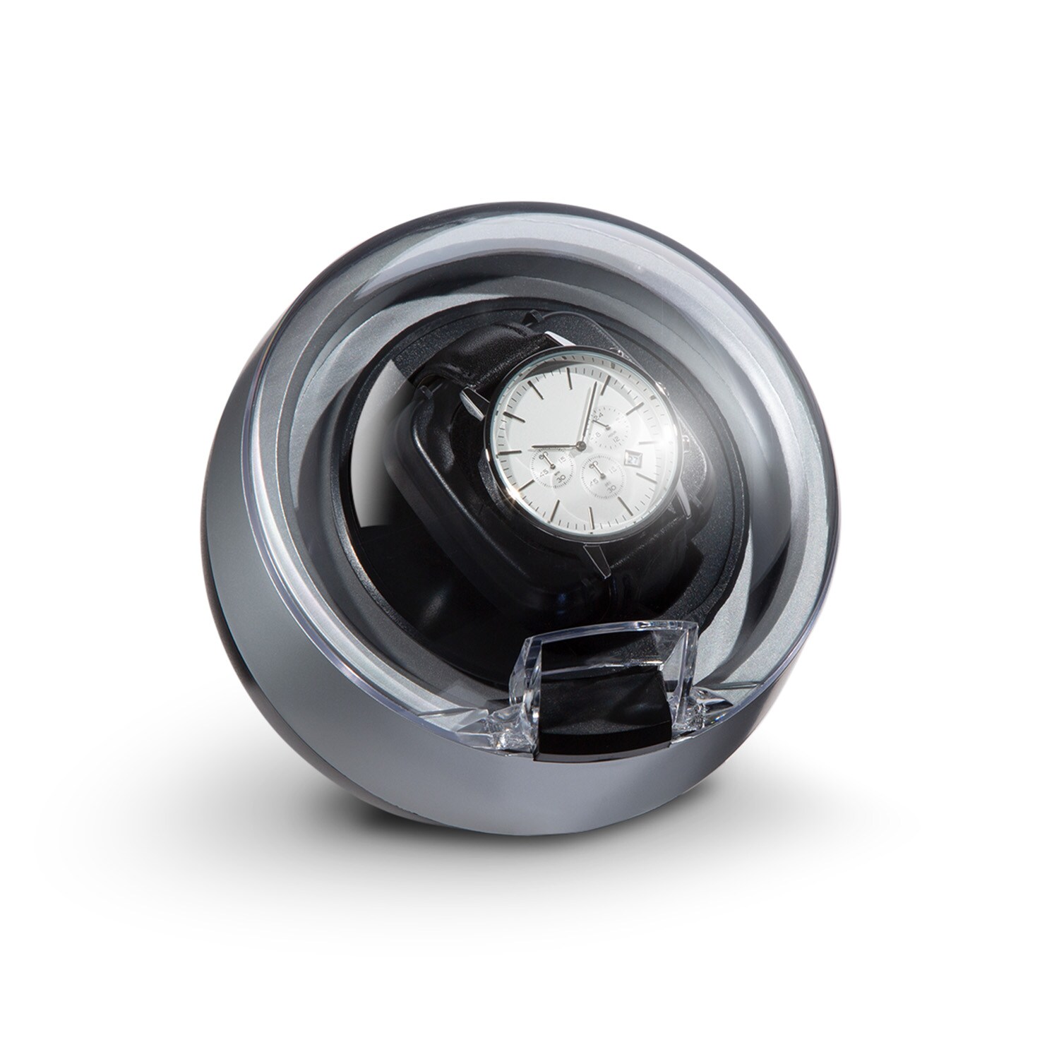 St. Gallen ll Premium Uhrenbeweger 4 Geschwindigkeiten 3 Rotationsmodi Silber - Bild 1