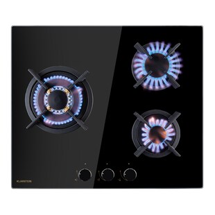 Goldflame 3 Gaskochfeld 3-flammig Messing-Brenner Glaskeramik Schwarz - Bild 1