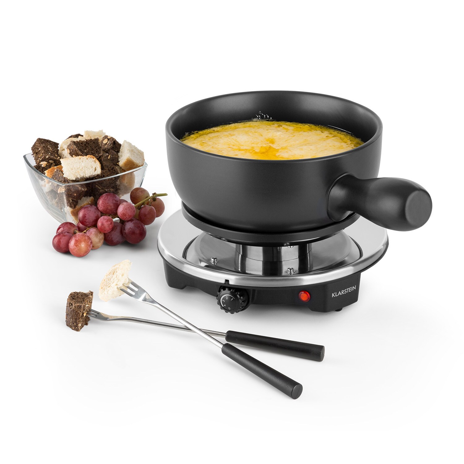 Sirloin Fondue-Set Raclette 1200 Watt Keramiktopf Edelstahlgabeln - Bild 1