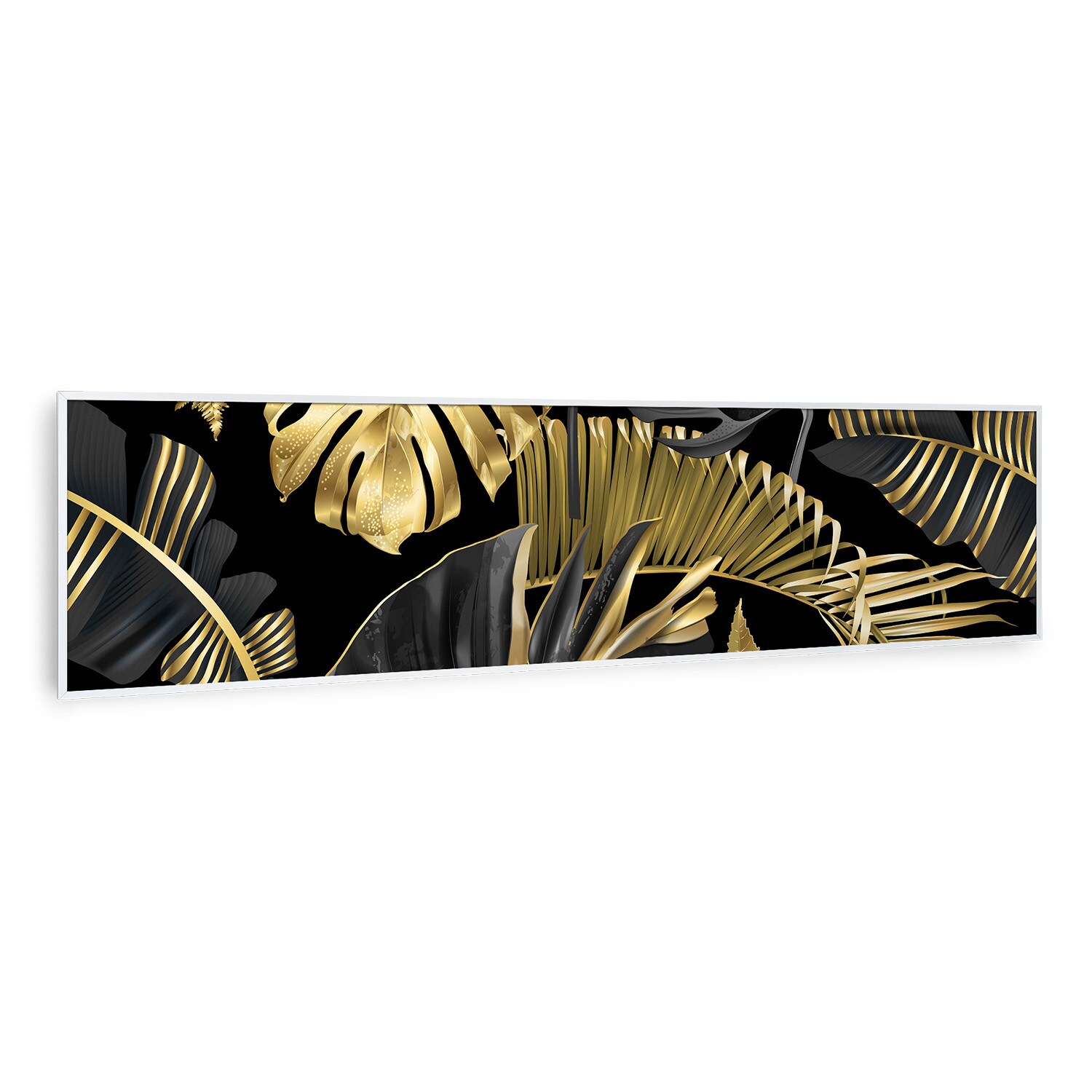 Wonderwall Air Art Smart Infrarotheizung Schwarze Blume 120x30cm 350W 120 x 30 cm