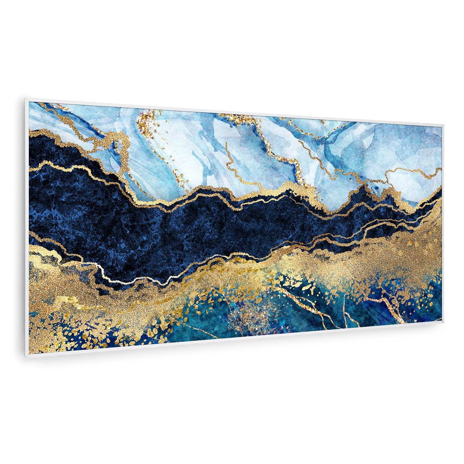 Wonderwall Air Art Smart Infrarotheizung Blauer Marmor 120x60cm 700W 120 x 60 cm