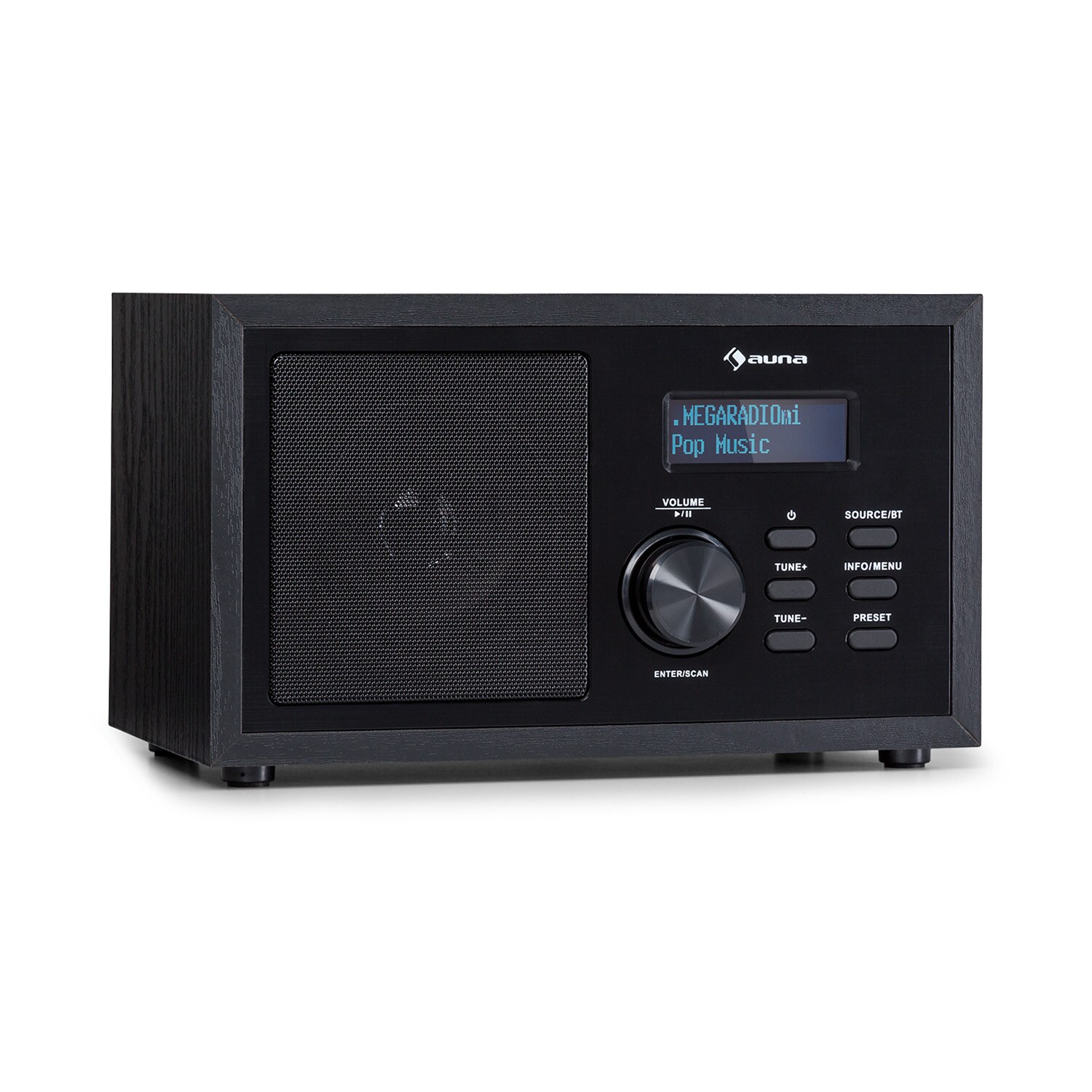 Ambient DAB+/FM Radio BT 5.0 AUX-In LC-Display Wecker Eieruhr Schwarz - Bild 1