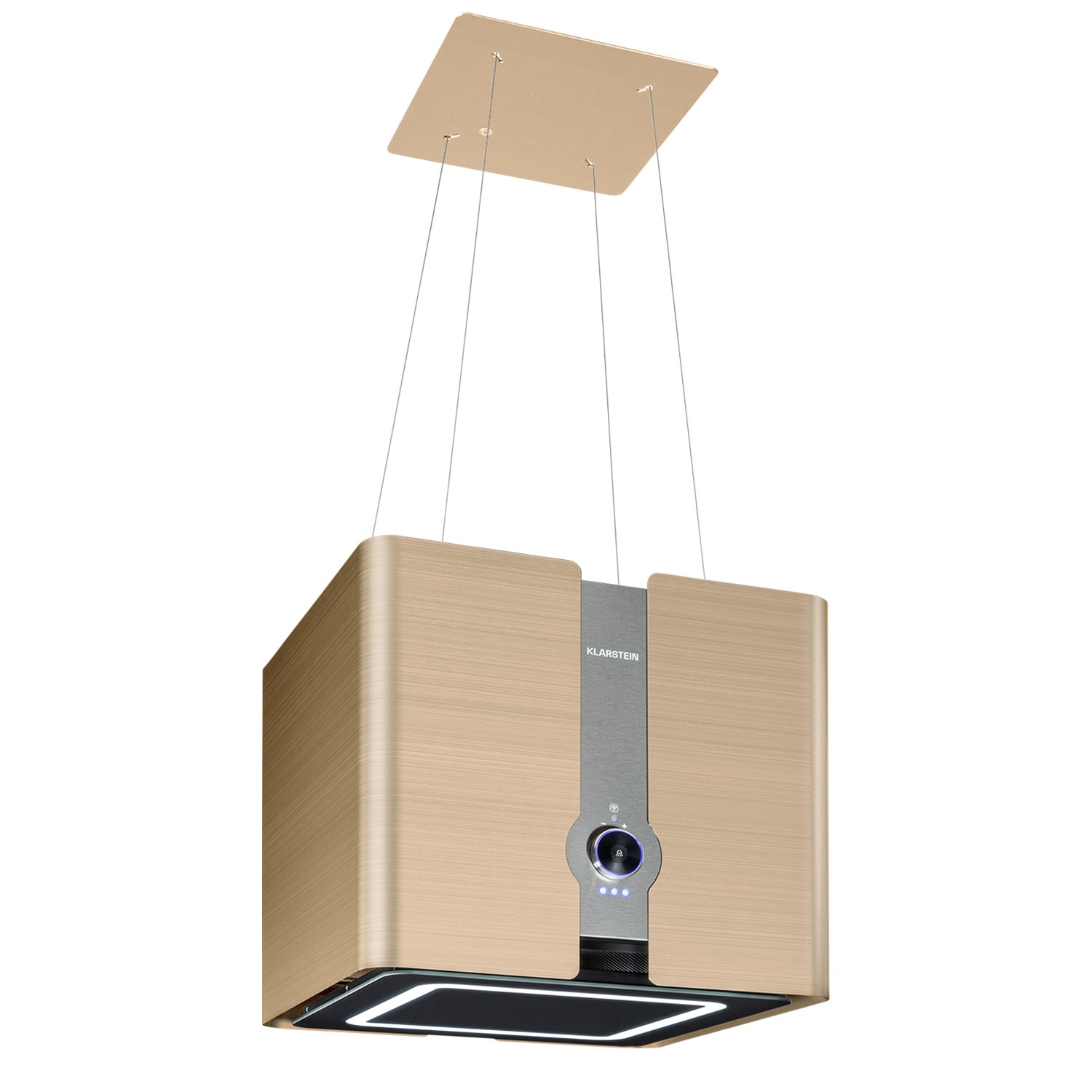 Futurelight Smart Inselabzugshaube Umluft 420m&sup3;/h LED Edelstahl Gold - Bild 1