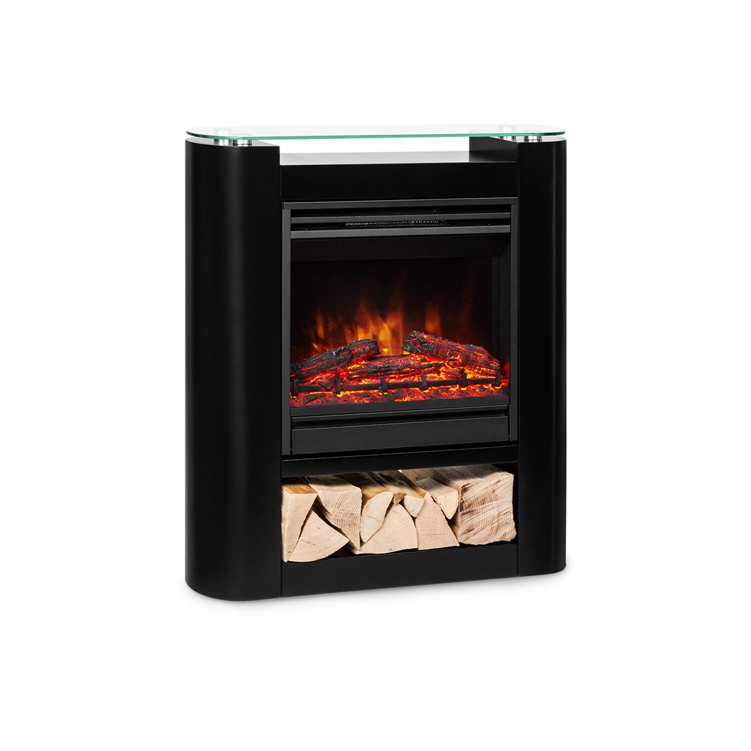 Studio 5 Arc Elektrokamin 1800 W LED-Flammen Heizlüfter Fernbedienung Schwarz