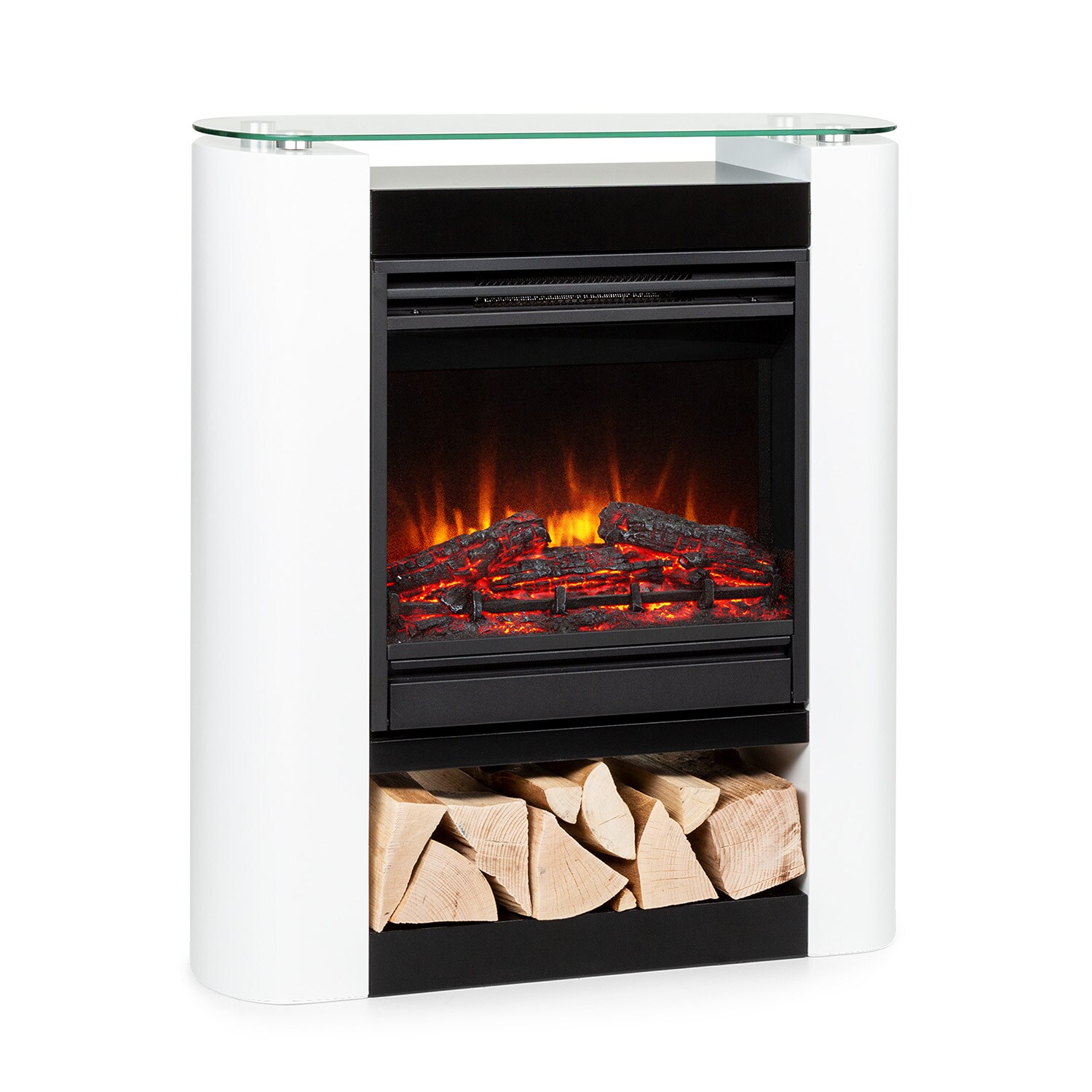 Studio 5 Arc  Elektrokamin 1800 W LED-Flammen Heizl&uuml;fter Fernbedienung Wei&szlig; - Bild 1
