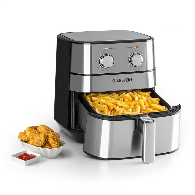 AeroVital Heißluftfritteuse 1700W 5,4 Liter Timer Edelstahl silber | 04060656105326