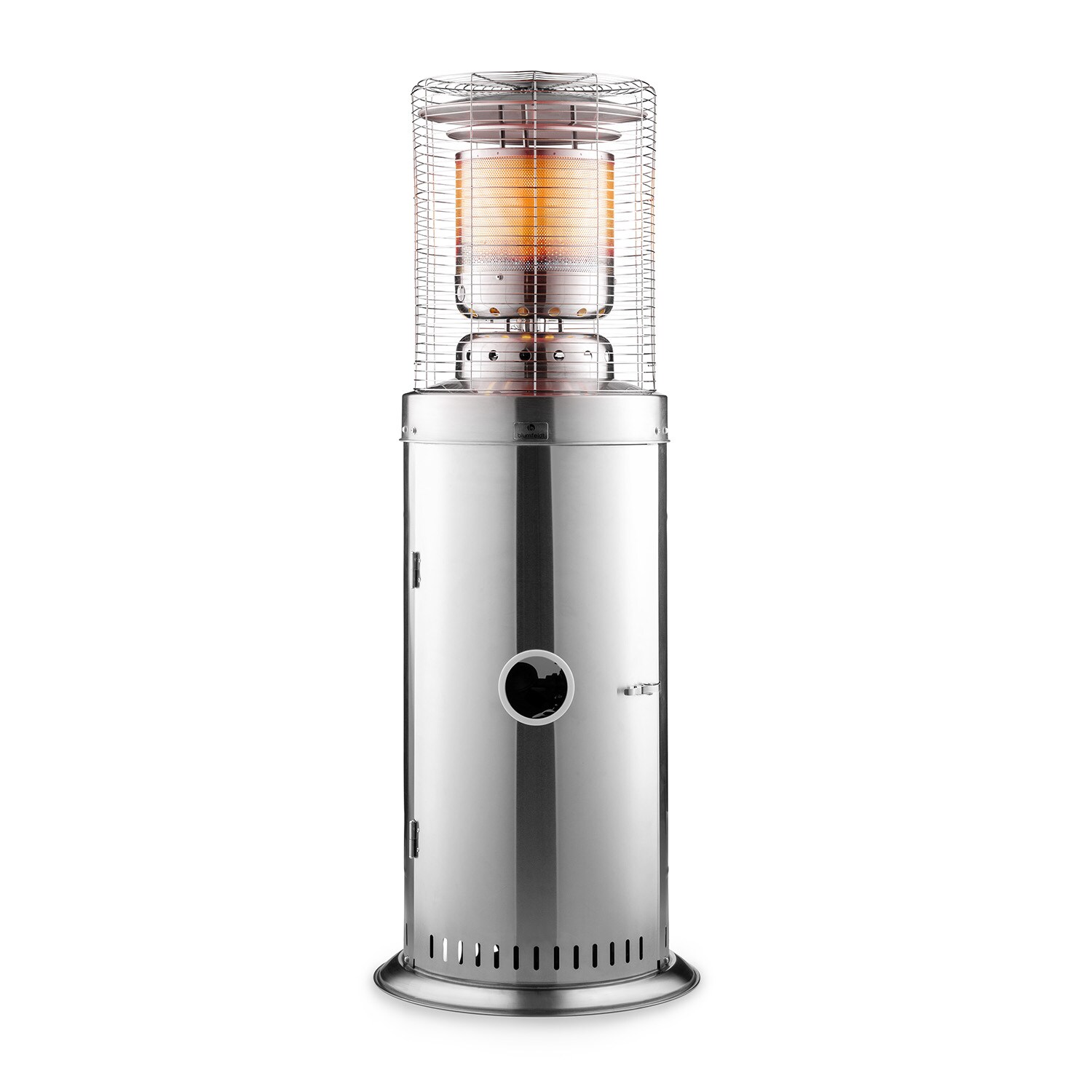 Heatwave Gasheizstrahler 10 kW (728 g/h) Bodenrollen Schutzcover Piezoz&uuml;ndung Silber - Bild 1