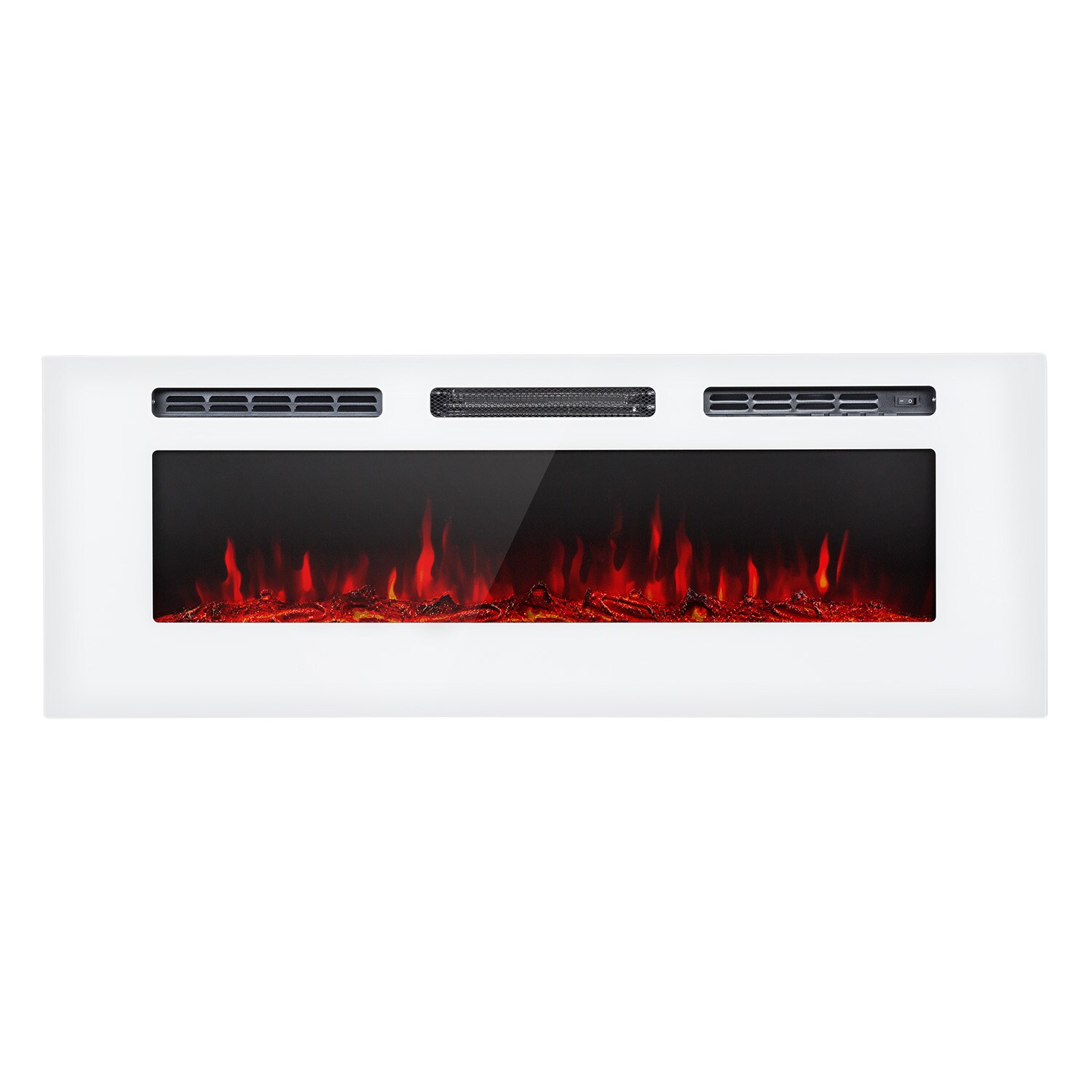 Galeras Elektrischer Wand- und Einbaukamin 1800 W LED 3 Farben Timer Weiß 127 x 47 x 13 cm