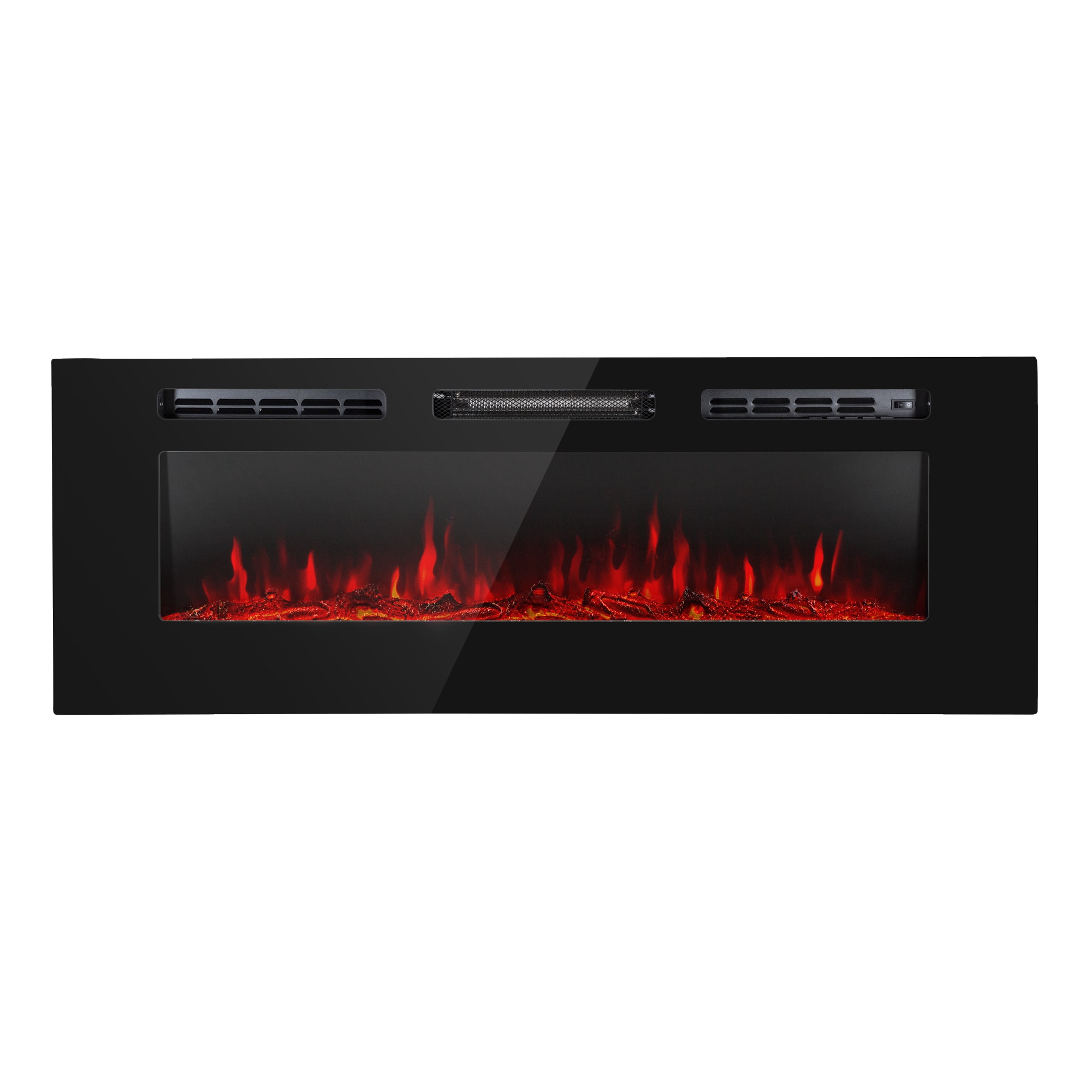 Galeras Elektrischer Wand- und Einbaukamin 1800 W LED 3 Farben Timer Schwarz 127 x 47 x 13 cm - Bild 1
