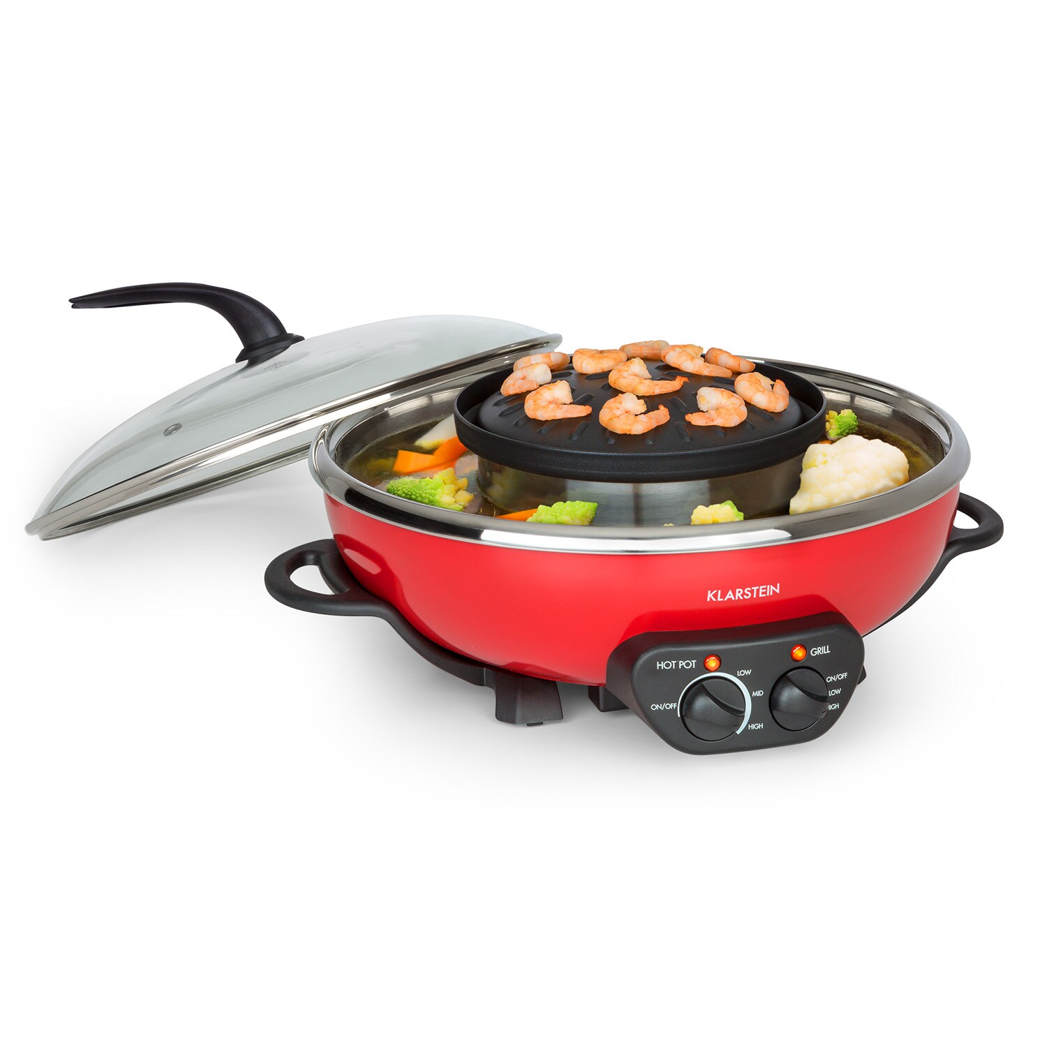Szechuan Hot Pot und Grillplatte 5l Vol. 1350 W, 600 W rot | 04060656156380