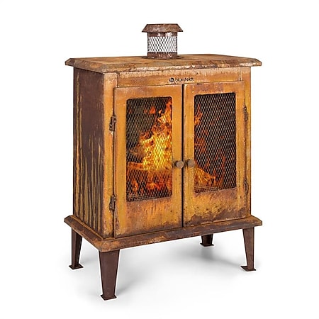 Flame Locker Feuerstelle Vintage-Gartenkamin 58 x 30 cm Feuerschale Stahl Rost-Optik - Bild 1
