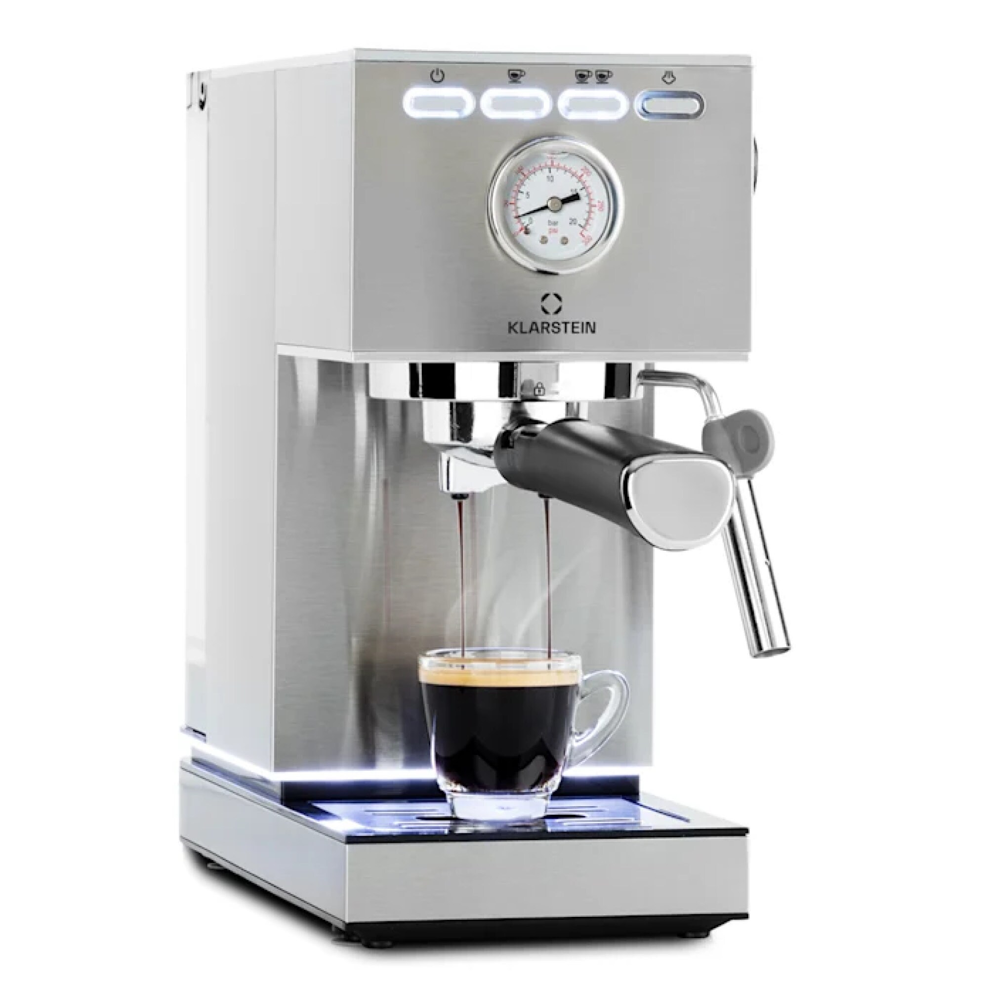 Pausa Espressomaker 1350 Watt 20 Bar Druck Wassertank: 1,4 Liter Edelstahl - Bild 1