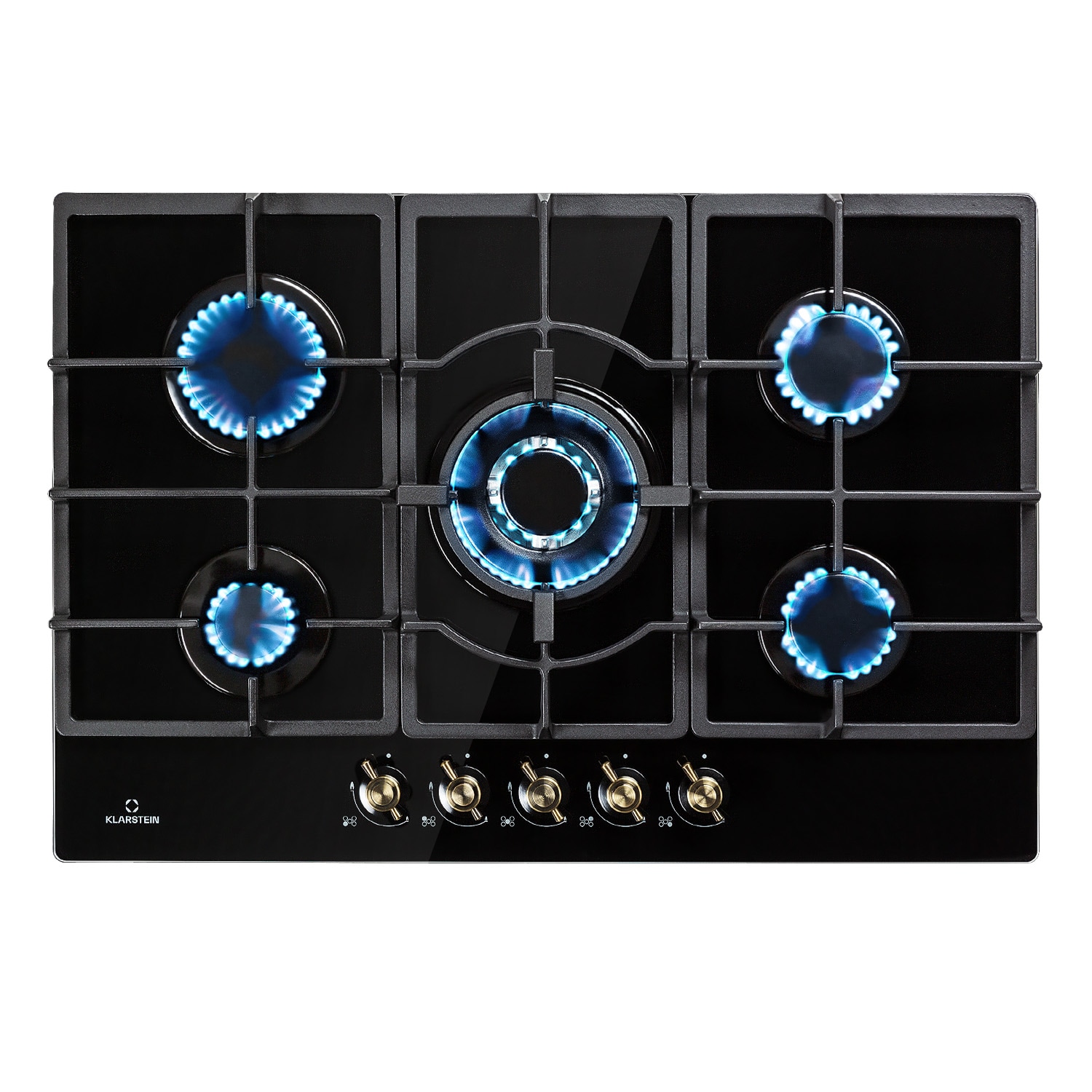 Victoria 5 Gaskochfeld 5-flammig Sabaf-Brenner Glaskeramik Retro-Look - Bild 1