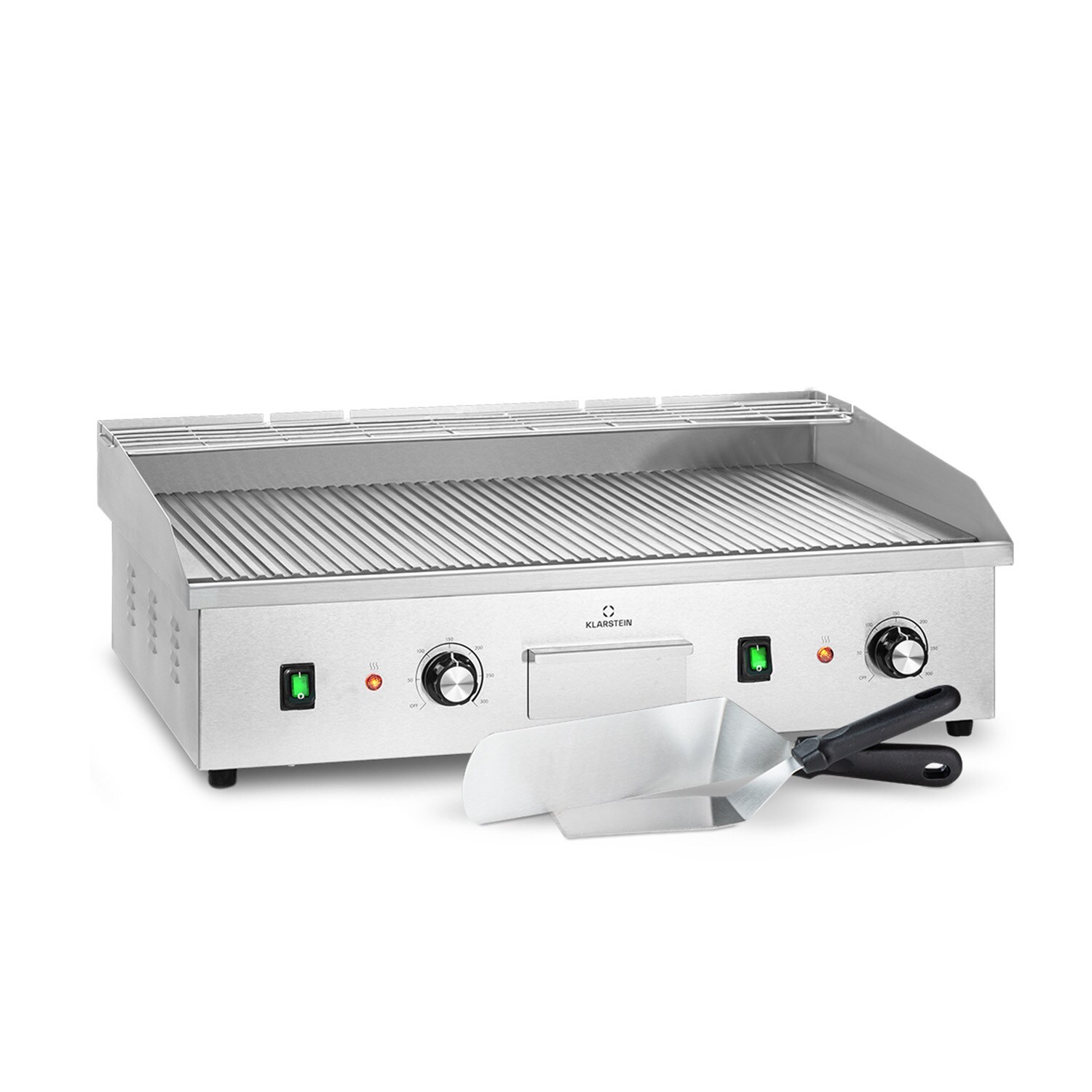 Grillmeile 4400 Elektrogrill Plancha 2x2200W Grillplatte Edelstahl | 04060656500596